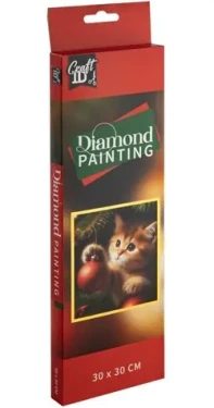 CRAFT ID Diamantové maľovanie Vianočná mačička 30x30cm