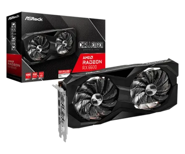 ASRock Radeon RX6600 Challenger 8G / 2044 MHz / 8GB GDDR6 / 128-bit / 1x HDMI + 3x DP / (8) (90-GA4UZZ-00UANF)
