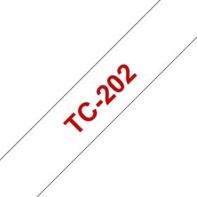 Brother TC-202 / Páska pre tlačiareň štítkov / 12 mm / 7,7 m / červená tlač na bielom podklade / laminovaná (TC202)