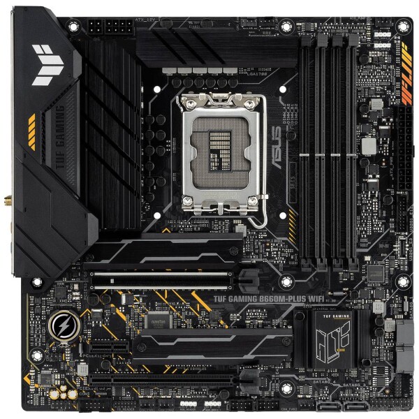 ASUS TUF GAMING B660-PLUS WIFI / Intel B660 / LGA 1700 / 4x DDR5 / PCI express 5.0 / 2x PCIe x16 / 1x RJ-45 / mATX (90MB1AZ0-M0EAY0)