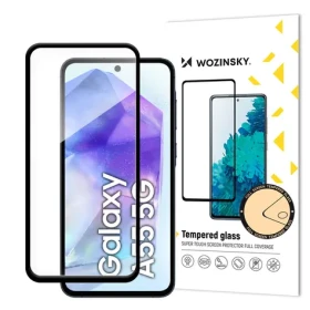 Wozinsky Tempered Glass Full Glue čierny rámček / Ochranné sklo / Lepenie cez celý displej / Samsung Galaxy A55