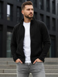Pánska mikina na zips s kapucňou čierna FashionStreet BX4771 XXL