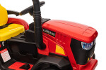 Mamido Mamido Detský elektrický traktor s vlečkou 12V 7Ah EVA kolesá ECO koža červený