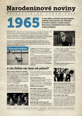 Narodeninové noviny 1965 s vlastným textom a fotografiou, S textom
