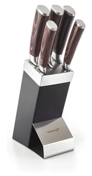G21 Gourmet Dynamic Sada nožov 5 ks / čierno-nerezový blok / nerezová oceľ (NB-P3012)