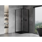 MEXEN/S - Mist-B sprchovací kút dvere krídlové pravá 90 x 90, čierna okraj, čierna 8A2T-090-090-70-70-P