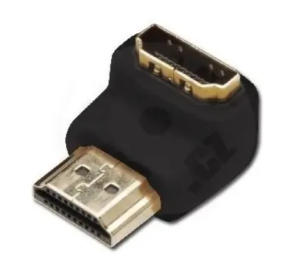Digitus HDMI adaptér 90 ° čierno-zlatý / Adaptér / HDMI-HDMI / 4K 60Hz / poniklované kontakty (AK-330502-000-S)