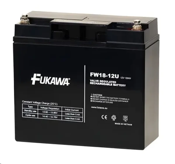 Fukawa FW 18-12 U (12158) / Batéria do UPS / 12V / 18Ah / životnosť 5 rokov / závit M5 (12158)