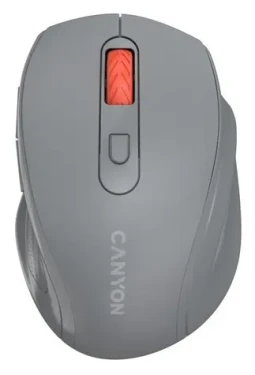 Canyon OnClick 20 sivá / Bezdrôtová optická myš / 2.4 GHz / 1600 dpi / 6 tlačidiel / tichá (CNE-CMSW20DG)