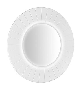 SAPHO - LUMIRO STRIP guľaté zrkadlo s LED osvetlením v ráme, priemer 75cm, biela mat LR750-3131S