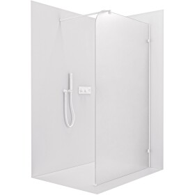 CERANO - Sprchová zástena Walk-in Orbis Round - Pravá - 8 mm - guľatá vzpera - biela matná, mliečne sklo - 120x200 CER-999932