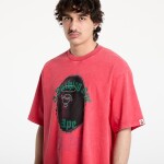 Tričko A BATHING APE Garment Dye Rhinestone Ape Head Relaxed Fit Tee UNISEX Red L