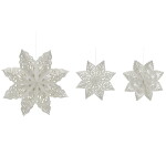 House Doctor Papierová vianočná dekorácia Lehlo Snowflake White – set 3 ks