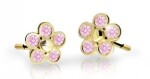 Cutie Jewellery Detské kvietkové náušnice zo žltého zlata C2744-30-X-1 ružová