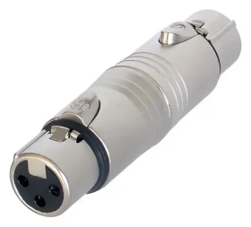 Neutrik XLR adaptér strieborná / XLR 3-kolíková zásuvka / XLR 3-kolíková zásuvka / poniklovaný (NA3FF)