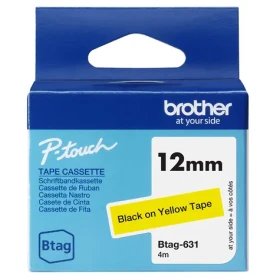 Brother BTAG-631 čierna / žltá / Páska do popisovača / 12 mm / 4 m / vodeodolná (BTAG631)