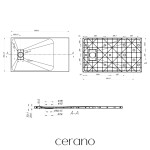 CERANO - Sprchová vanička obdélníková Gusto - SMC/minerální kompozit - strukturovaná černá matná - 120x70x3 CER-414608