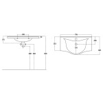 AQUALINE - ZARA 80 keramické umývadlo nábytkové 79,5x46cm, biela 10080