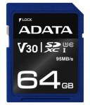 ADATA Premier Pre 64GB SDXC / UHS-I / U3 / V30 / CL10 / R: 95MBs / 60MBs (ASDX64GUI3V30S-R)