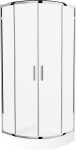 MEXEN/S - Rio štvrťkruhový sprchovací kút 80 x 80, transparent, chróm + vanička Rio 863-080-080-01-00-4710