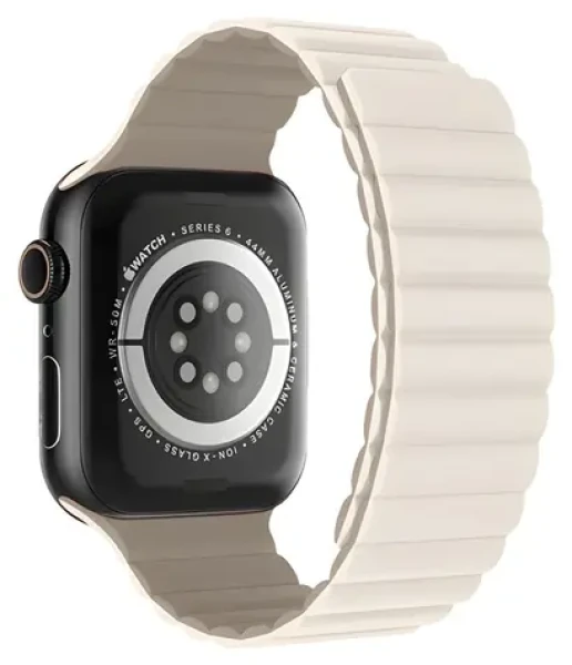 Devia Nature Silicone Magnetic Stardust White / Remienok pre Apple Watch / 44/45/46mm (6942297104433)