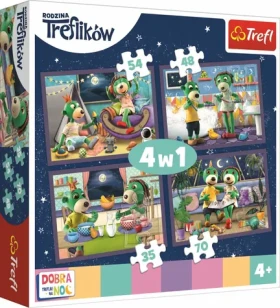 Trefl - Puzzle - Dobrú noc Treflíci: Večerné rituály 4v1