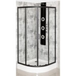 KERRA - Sprchovací kút s vaničkou Aruba 80, čierna 5907548124661