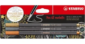 STABILO® Pen 68 metallic - 3 ks súprava - zlatá, strieborná, medená (B-53046-10)
