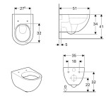 GEBERIT - Acanto Závesné WC, Rimfree, s KeraTect, biela 500.600.01.8