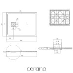 CERANO - Sprchová vanička obdĺžniková Pablo - SMC/minerálny kompozit - štruktúrovaná biela matná - 90x70x3 CER-480982