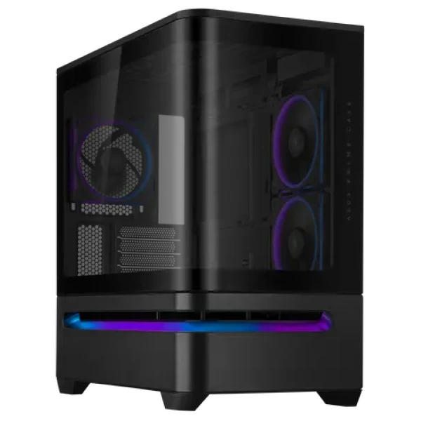 Asus Prime AP202 TG ARGB čierna / M-ATX / 2xUSB-A + 1xUSB-C / 3x 120 mm / bez zdroja (90DC00P0-B19000)