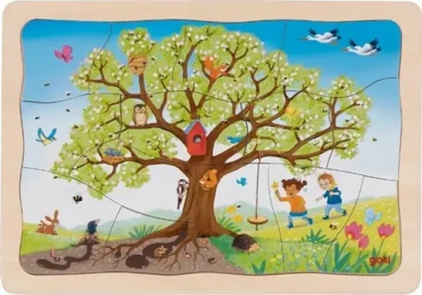 GOKI Viacvrstvové puzzle Jabloň v ročných obdobiach