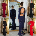 Sexy Red-Carpet KouCla Neck Evening Gown WOW! blackgold S