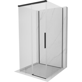 MEXEN/S - Rox-3S sprchovací kút 3 stenný, posuvný 90 x 90, transparent, čierna 8C2-090-090-70-00-3S