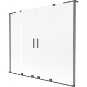 MEXEN/S - Velar L Duo dvojkrídlová posuvná vaňová zástena 170 x 150, dekor, grafit kartáčovaná 896-170-003-32-66