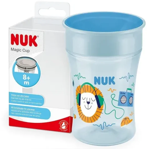 NUK hrnček Magic Cup s viečkom 230ml / modrá (10255030)