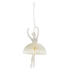 IB LAURSEN Papierová vianočná ozdoba Ballerina Releve position White14 cm