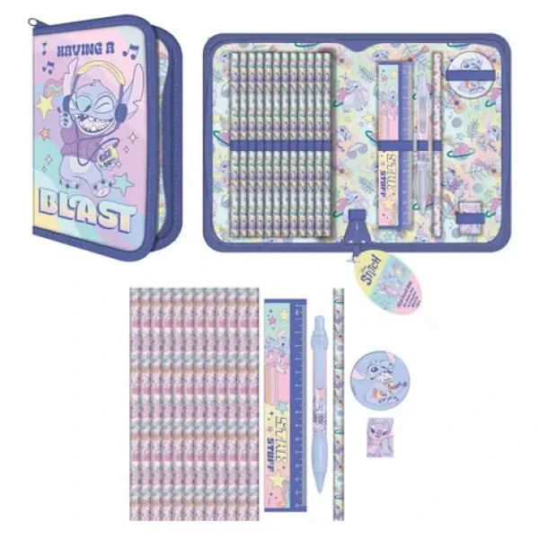 PYRAMID Peračník Lilo a Stitch / Trojposchodový / plný / zips / sada písacích potrieb (SR2404694EPM)