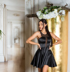 Sexy KouCla minidress with transparent decollete black