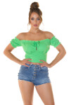 Sexy Koucla Off-Shoulder crop top green Einheitsgroesse