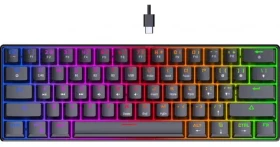 PREYON Brown All Claw Gateron Brown čierna / Bezdrôtová herná klávesnica / mechanická / RGB / USB-C / BT / RF (PBAC61B)