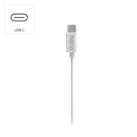 HAMA Curly biela / Slúchadlá do uší s mikrofónom / USB-C / 1,2 m (221795)