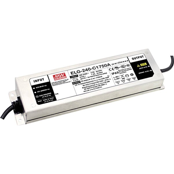MEAN WELL ELG-240-C2100DA-3Y LED driver konštantný prúd 241.5 W 2100 mA 57 - 115 V/DC dali, montáž na nehorľavom povrchu, schválenie nábytku, outdoorový, PFC; ELG-240-C2100DA-3Y