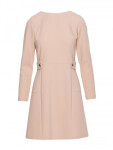 S419 Šaty s ozdobnými gombíkmi v páse - béžové EU XL