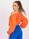Oranžová krátká halenka s odhalenými rameny od Nineli JEDNA VELIKOST