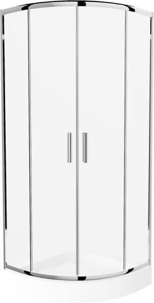 MEXEN/S - Rio štvrťkruhový sprchovací kút 70 x 70, transparent, chróm + vanička Rio 863-070-070-01-00-4710