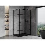 MEXEN/S - Mist-B sprchovací kút dvere krídlové pravá 100 x 70, čierna kratka, čierna 8A2T-100-070-70-77-P