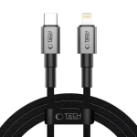 Tech-Protect Ultraboost DNA šedá / Nabíjací kábel / USB-C - Lightning / PD 27W / 3A / 200 cm