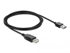DeLock Predlžovací kábel Easy USB 2.0 A (M) - USB 2.0 A (F) 2m čierna (83371)
