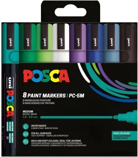 POSCA PC-5M / Popisovač / sada 8 ks / studenej farby (401667)